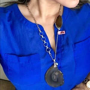 Gorgeous agate slice necklace
